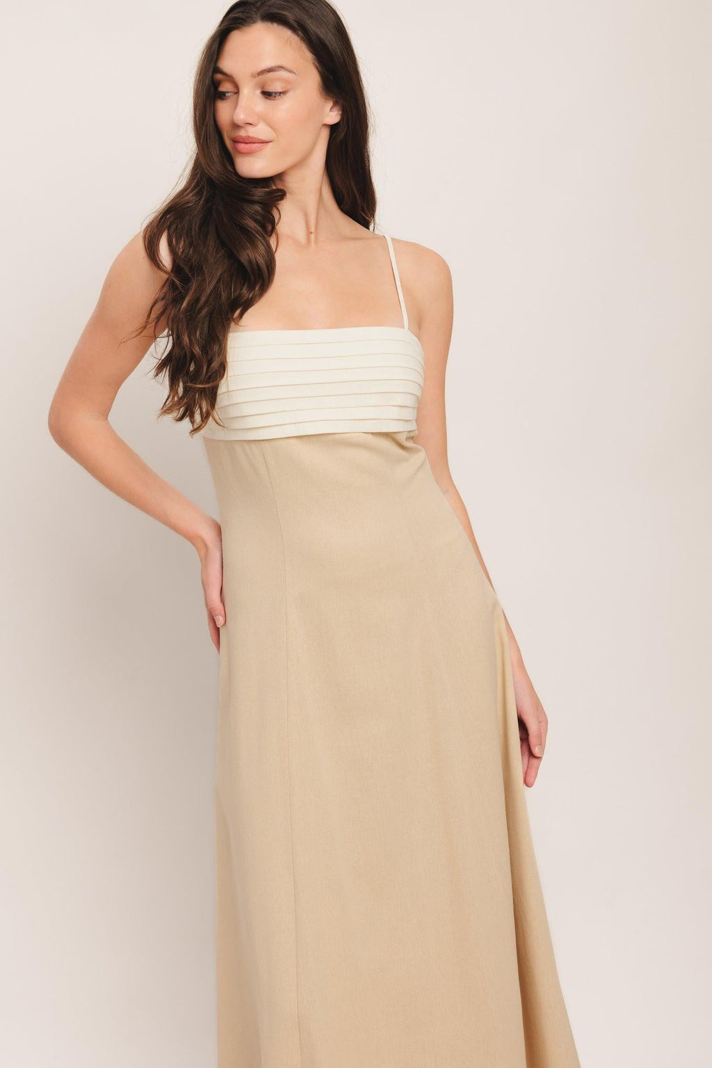QUIET LUXE MOMENT WOVEN MIDI DRESS Flying Tomato