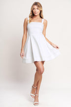 FIRST DATE FEELS WOVEN TWILL MINI DRESS Flying Tomato