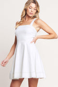 FIRST DATE FEELS WOVEN TWILL MINI DRESS Flying Tomato