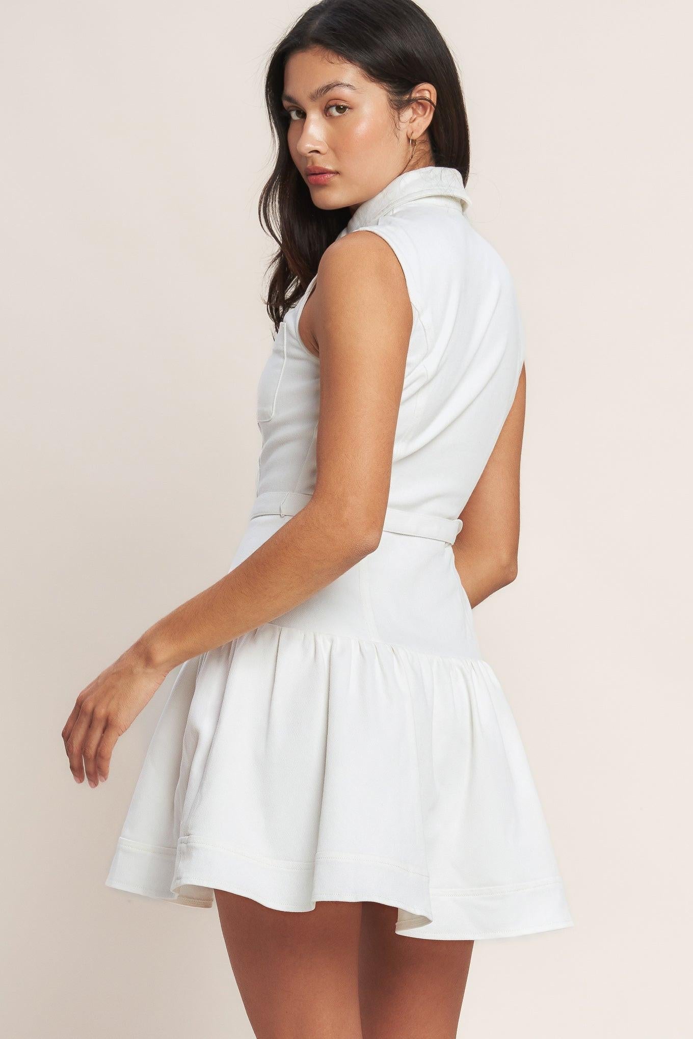 ON POINT MOMENT WOVEN MINI DRESS Flying Tomato