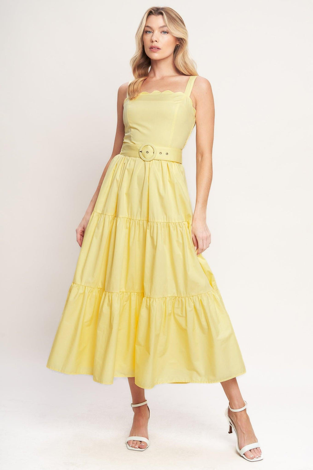 SUNSHINE SERENADE WOVEN MIDI DRESS Flying Tomato