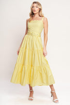 SUNSHINE SERENADE WOVEN MIDI DRESS Flying Tomato