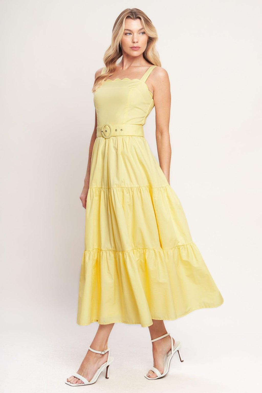 SUNSHINE SERENADE WOVEN MIDI DRESS Flying Tomato