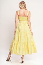 SUNSHINE SERENADE WOVEN MIDI DRESS Flying Tomato