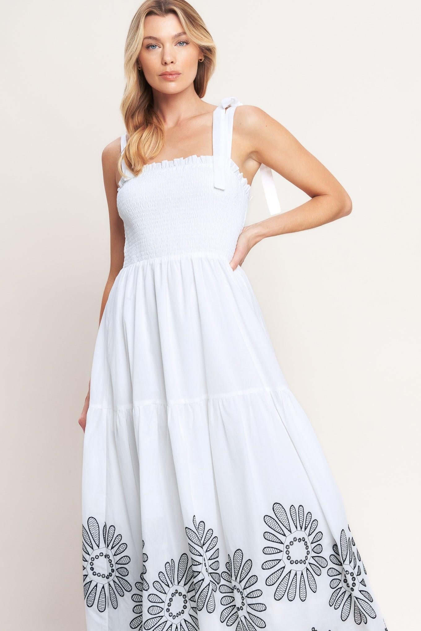 WHISPERS OF SUMMER WOVEN MIDI DRESS Flying Tomato