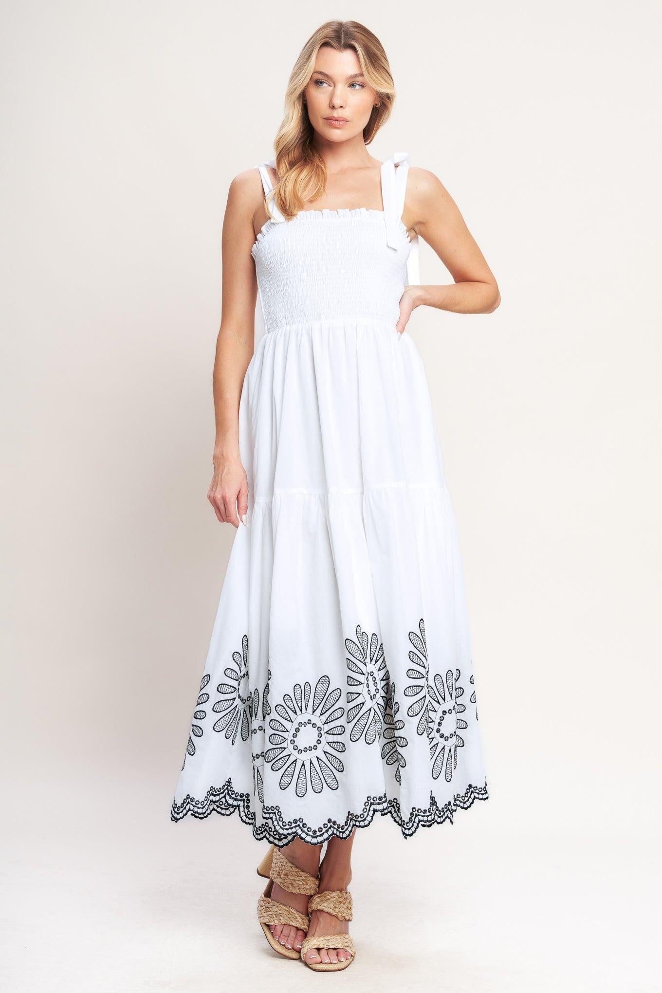 WHISPERS OF SUMMER WOVEN MIDI DRESS Flying Tomato