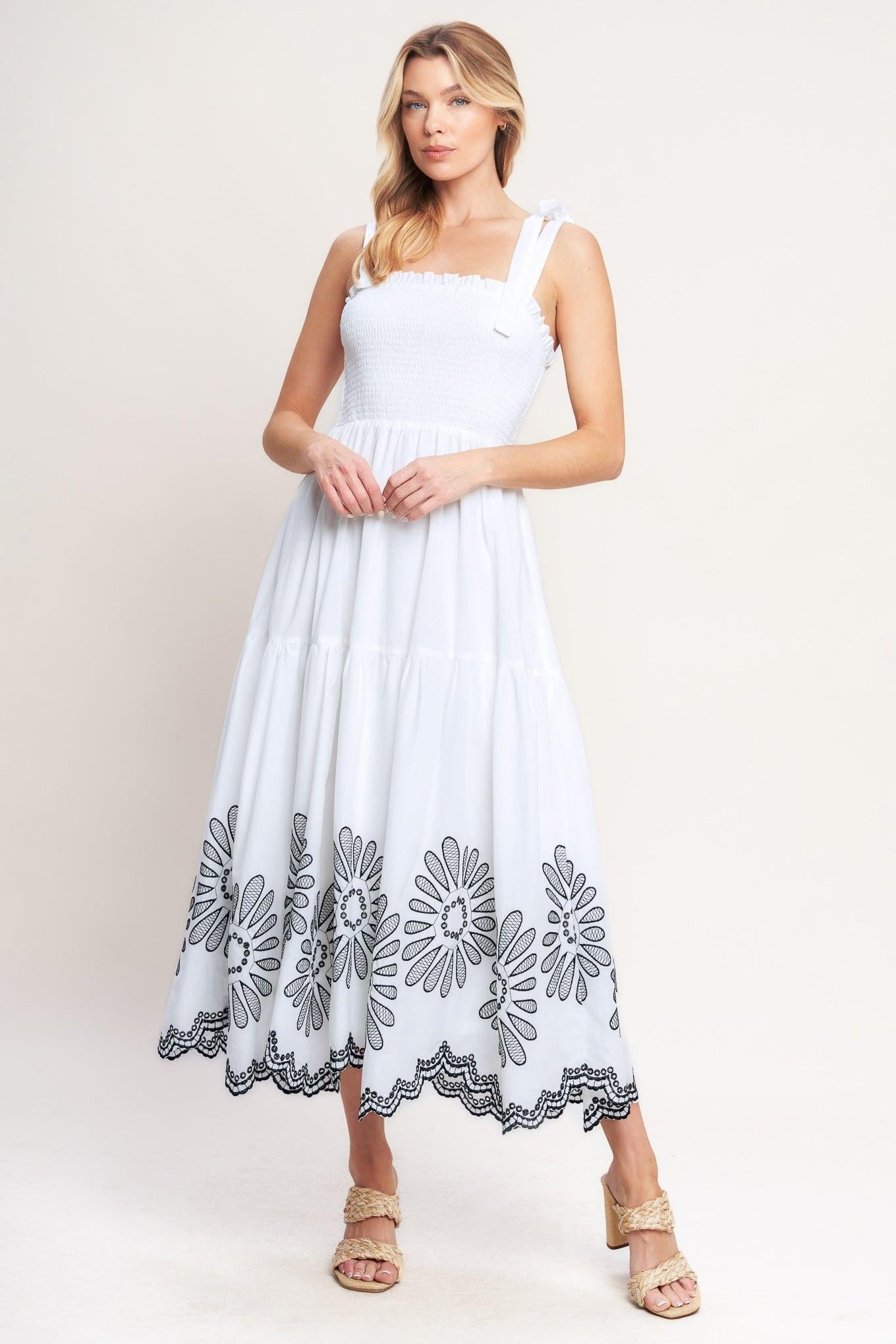 WHISPERS OF SUMMER WOVEN MIDI DRESS Flying Tomato