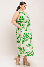 GREEN DAYDREAM WOVEN MIDI DRESS Flying Tomato