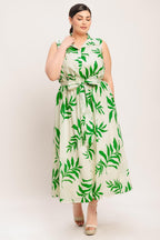 GREEN DAYDREAM WOVEN MIDI DRESS Flying Tomato