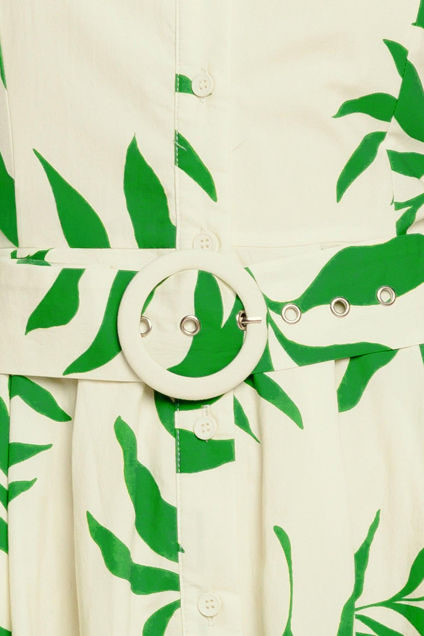 GREEN DAYDREAM WOVEN MIDI DRESS Flying Tomato