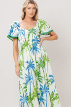 PALM ESCAPADE WOVEN MIDI DRESS Flying Tomato