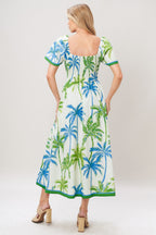 PALM ESCAPADE WOVEN MIDI DRESS Flying Tomato