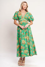 TROPICAL STATE OF HEART WOVEN MIDI DRESS Flying Tomato