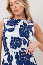 NAVY ESSENCE WOVEN MINI DRESS Flying Tomato