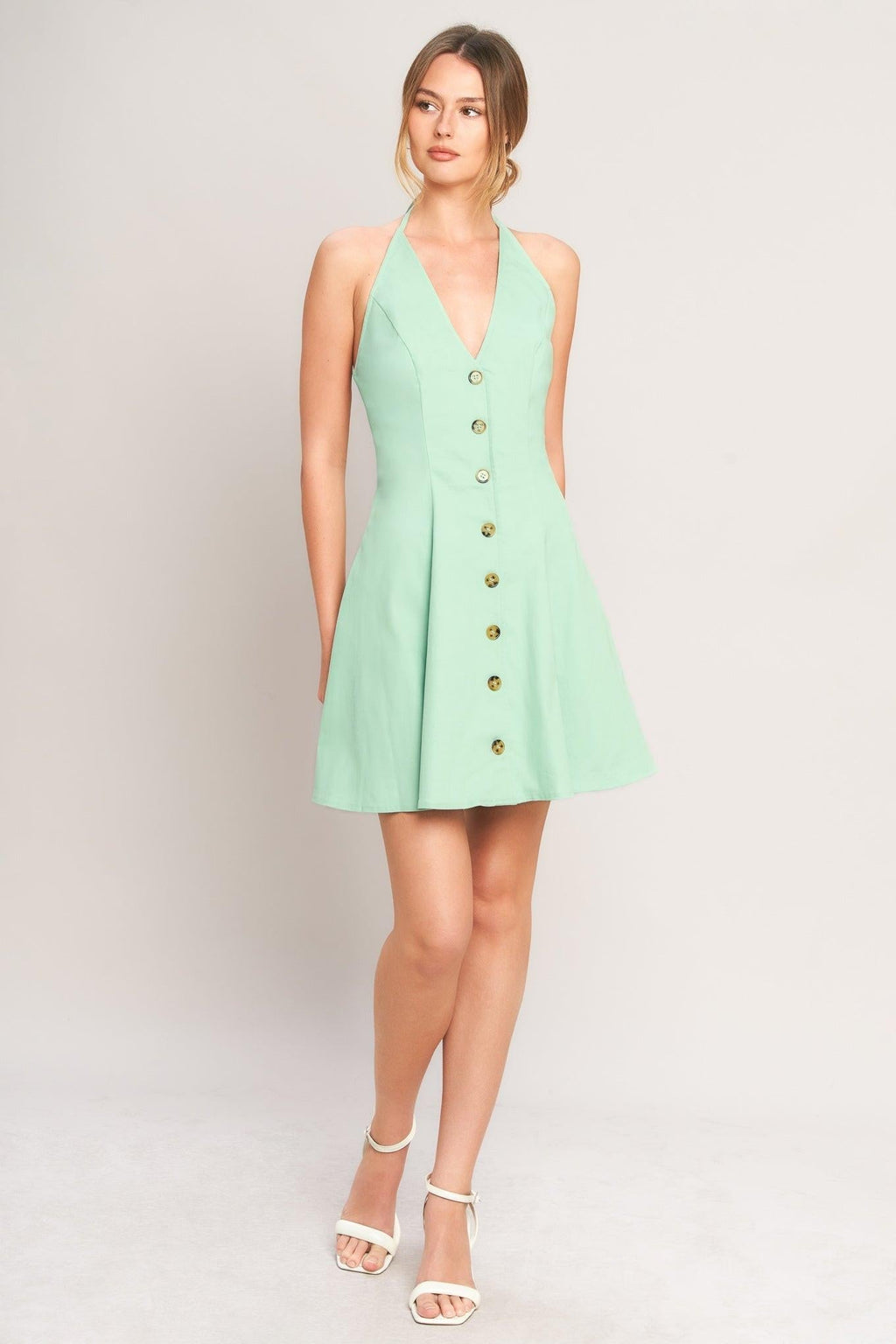 LOVELY CHARM MINT WOVEN MINI DRESS Flying Tomato