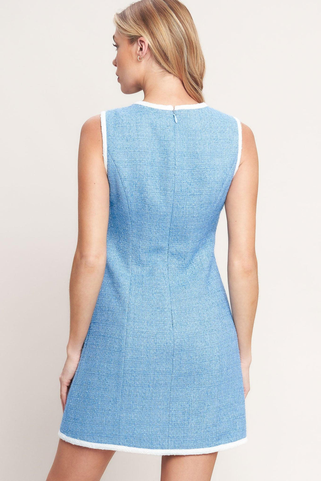 BLUE SKIES AND DAYDREAMS WOVEN MINI DRESS Flying Tomato