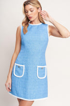 BLUE SKIES AND DAYDREAMS WOVEN MINI DRESS Flying Tomato