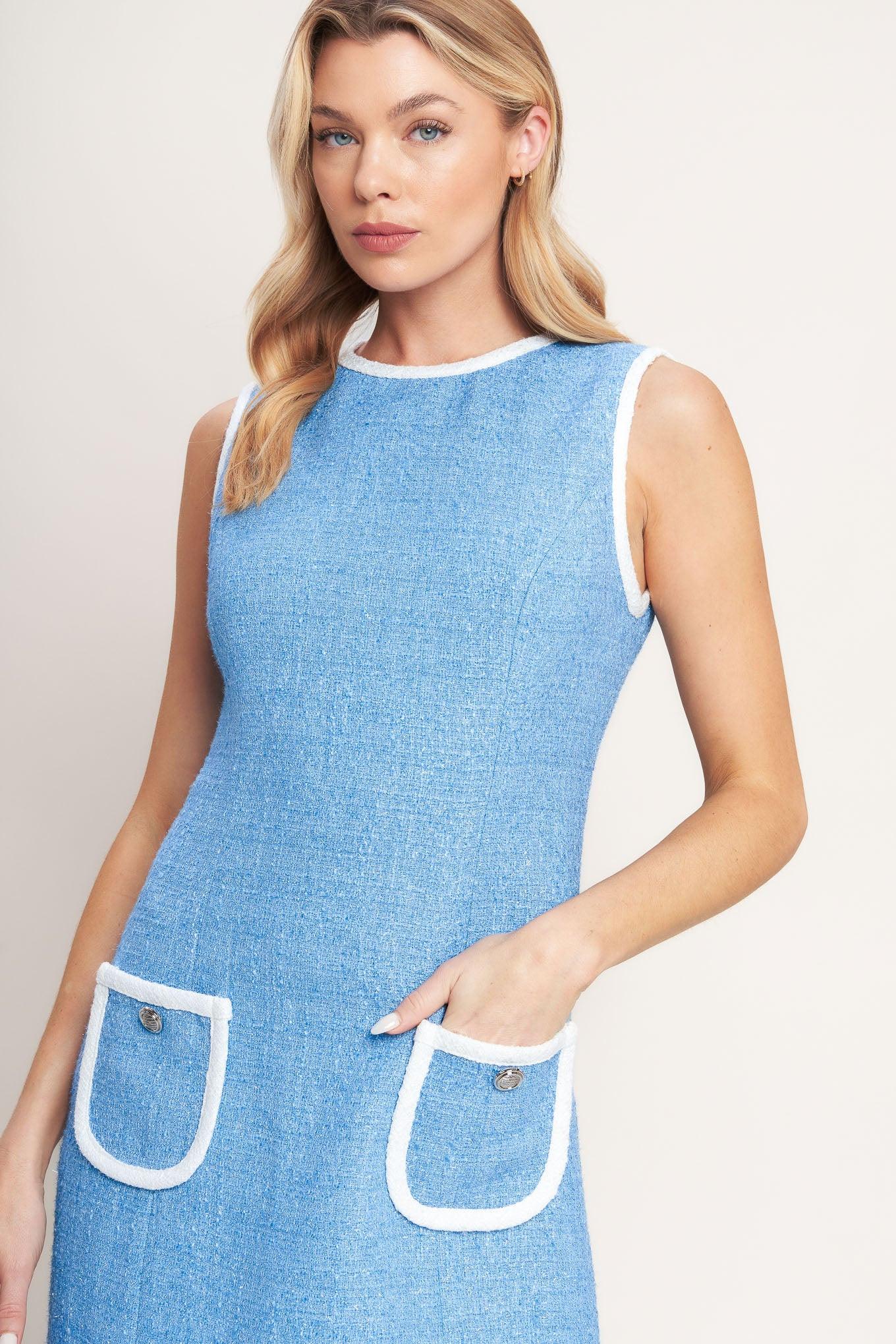 BLUE SKIES AND DAYDREAMS WOVEN MINI DRESS Flying Tomato