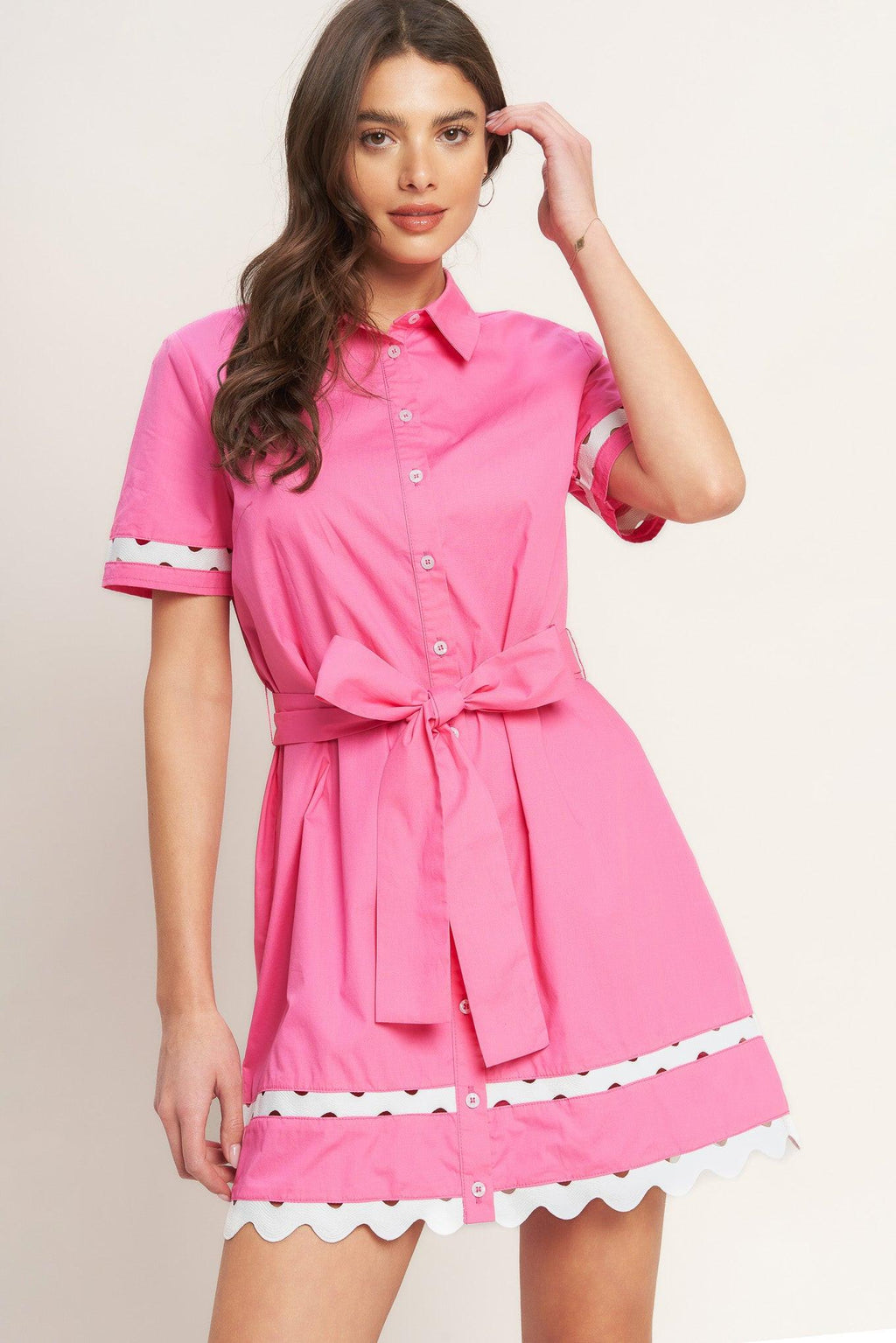 WEEKEND PREPPY LOOK WOVEN MINI DRESS Flying Tomato