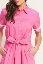 WEEKEND PREPPY LOOK WOVEN MINI DRESS Flying Tomato