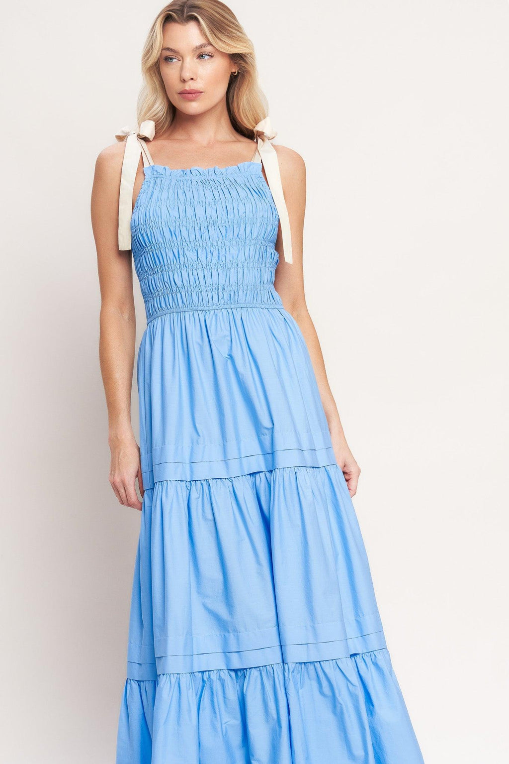 SWEET SERENITY TIERED WOVEN MAXI DRESS Flying Tomato
