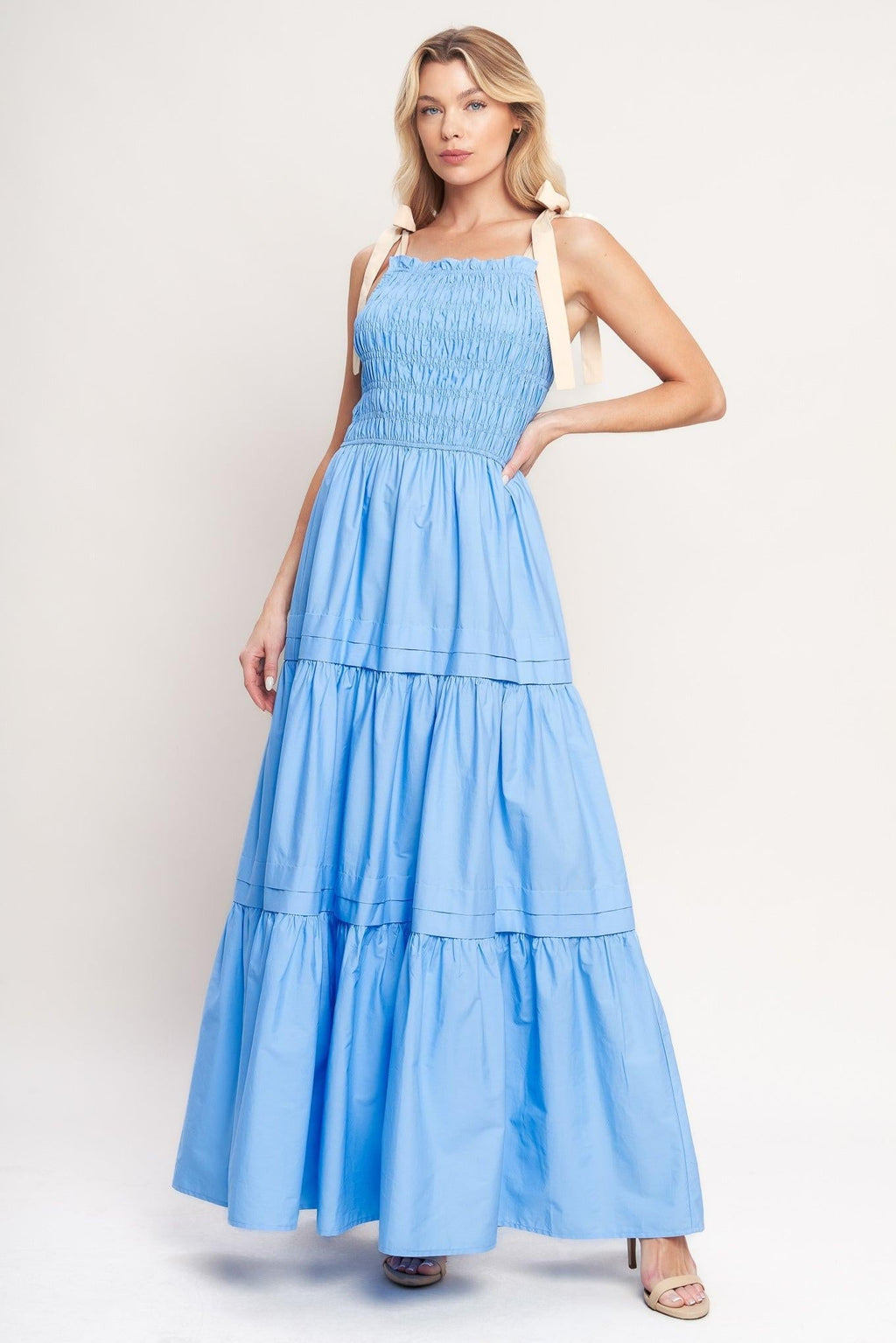 SWEET SERENITY TIERED WOVEN MAXI DRESS Flying Tomato