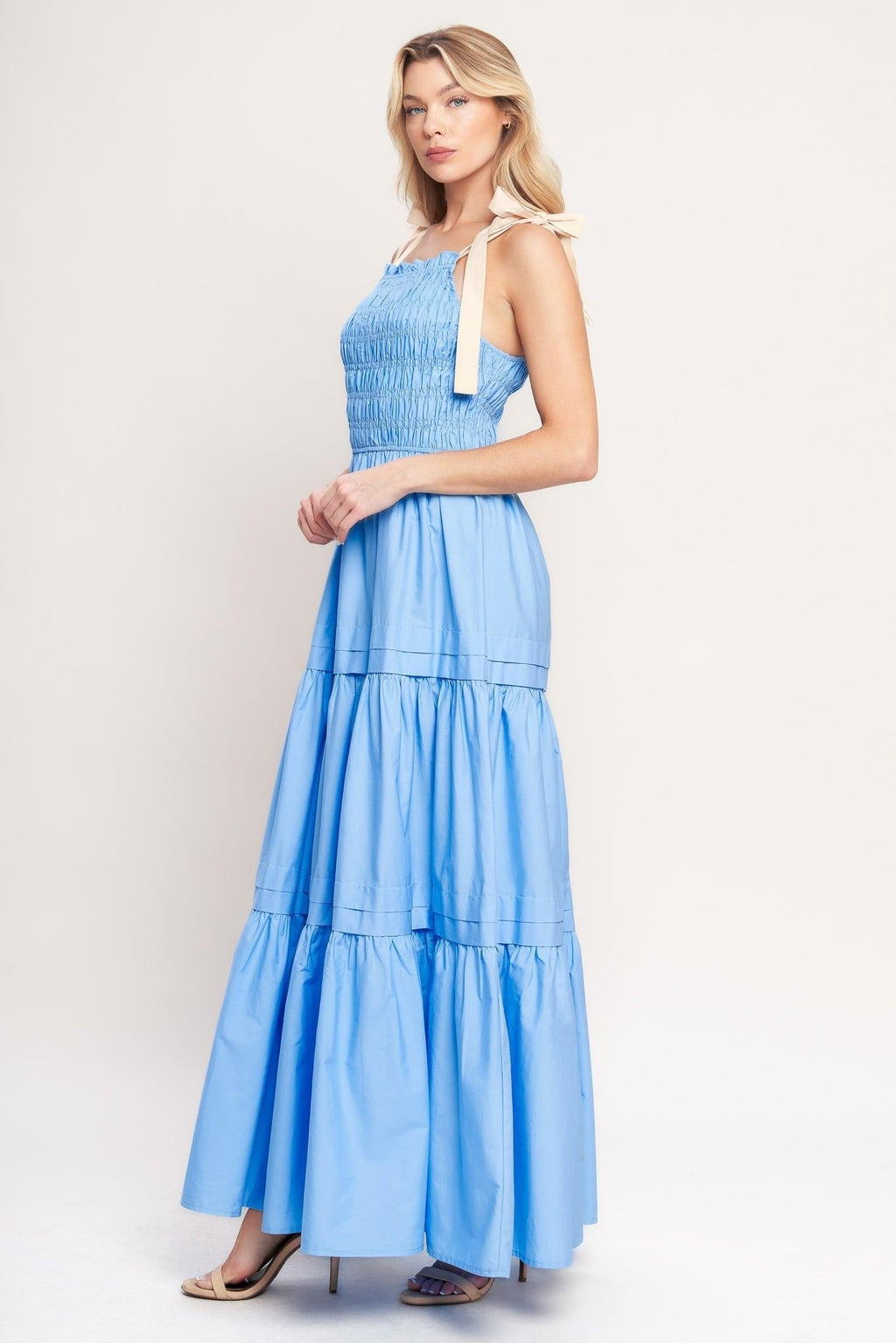 SWEET SERENITY TIERED WOVEN MAXI DRESS Flying Tomato