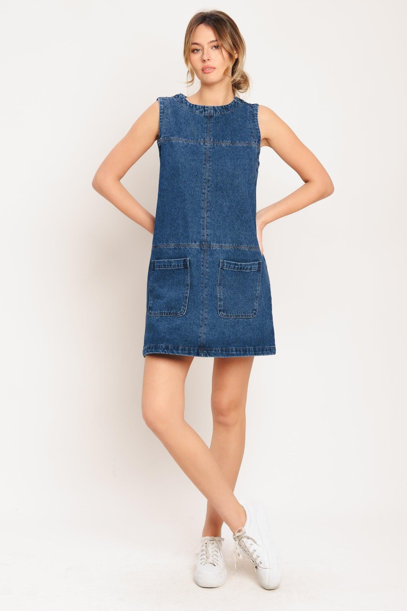 LAIDBACK CHIC DENIM SHIFT DRESS Flying Tomato