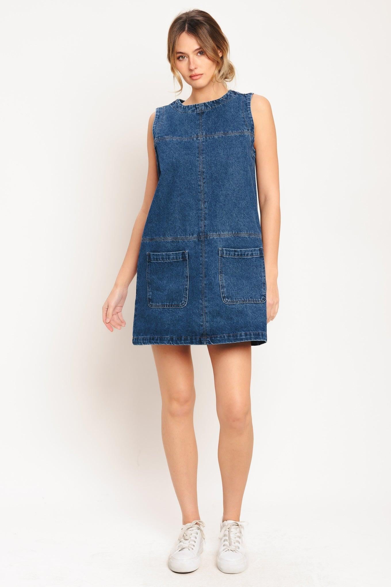 LAIDBACK CHIC DENIM SHIFT DRESS Flying Tomato