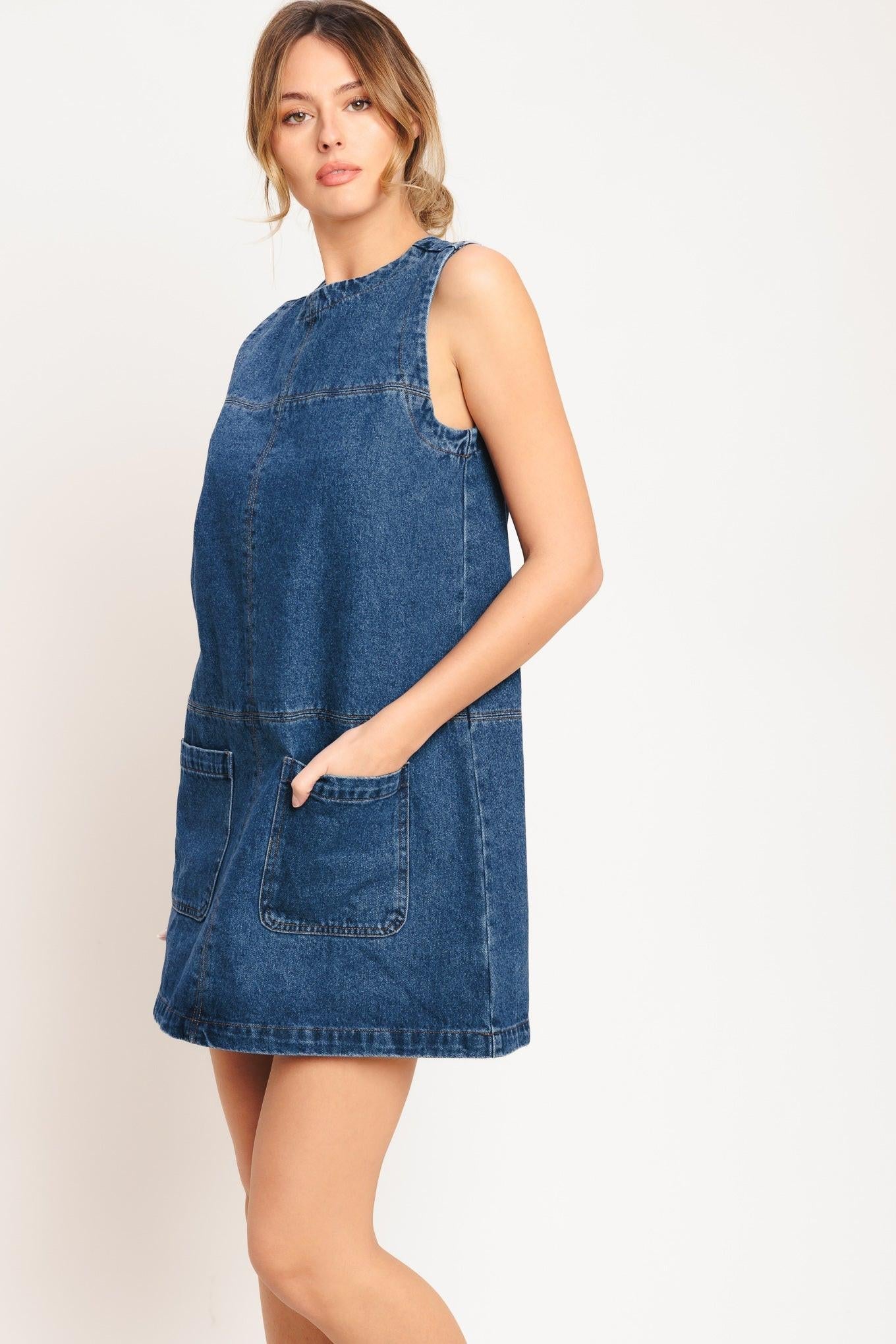 LAIDBACK CHIC DENIM SHIFT DRESS Flying Tomato