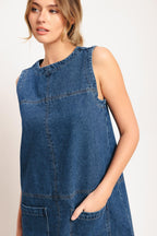 LAIDBACK CHIC DENIM SHIFT DRESS Flying Tomato