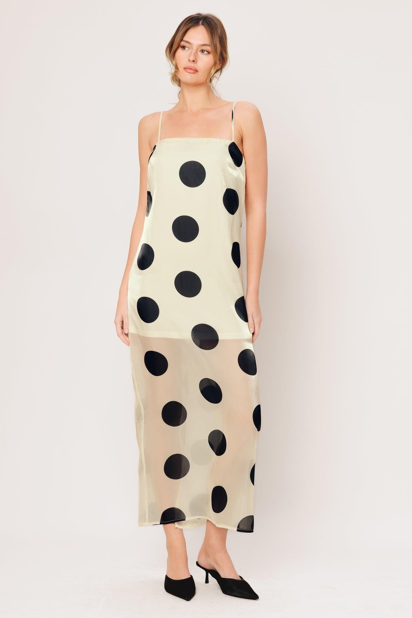 AVANT DOT WOVEN MIDI DRESS Flying Tomato