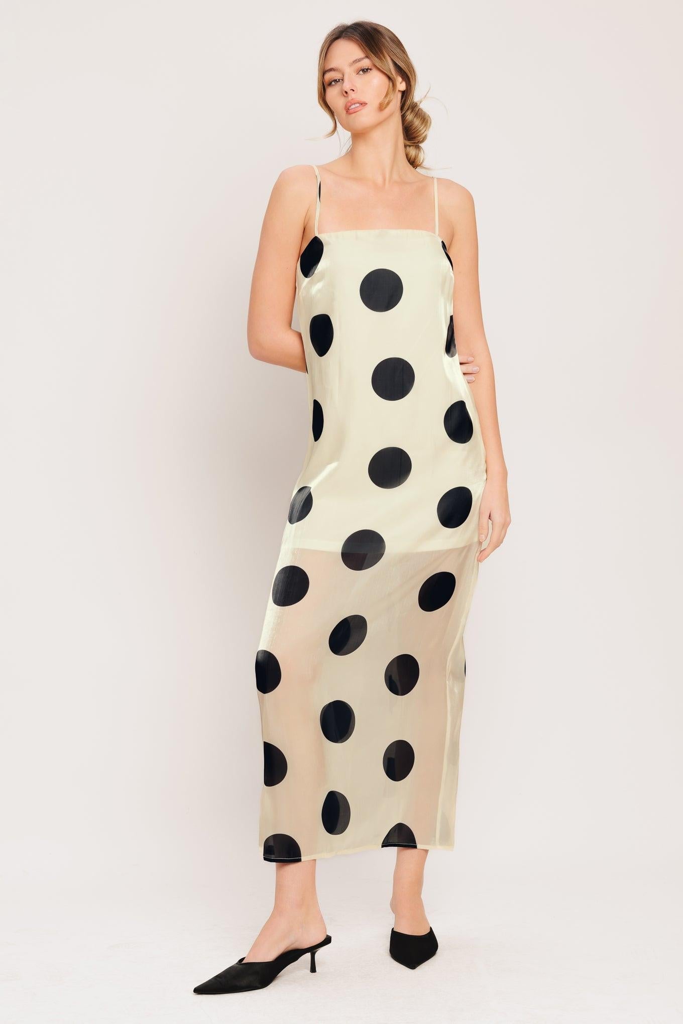 AVANT DOT WOVEN MIDI DRESS Flying Tomato
