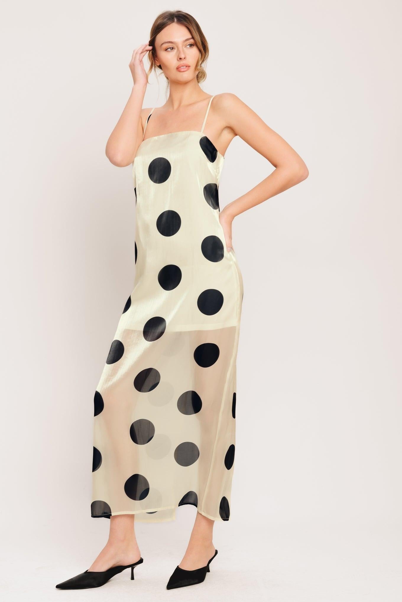 AVANT DOT WOVEN MIDI DRESS Flying Tomato