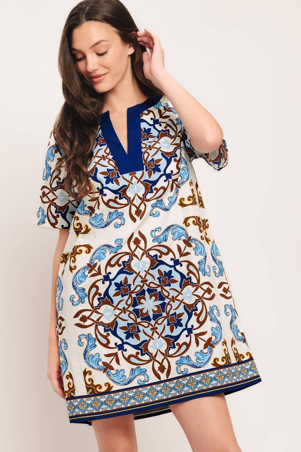 MEDITERRANEAN SOUL WOVEN MINI DRESS Flying Tomato