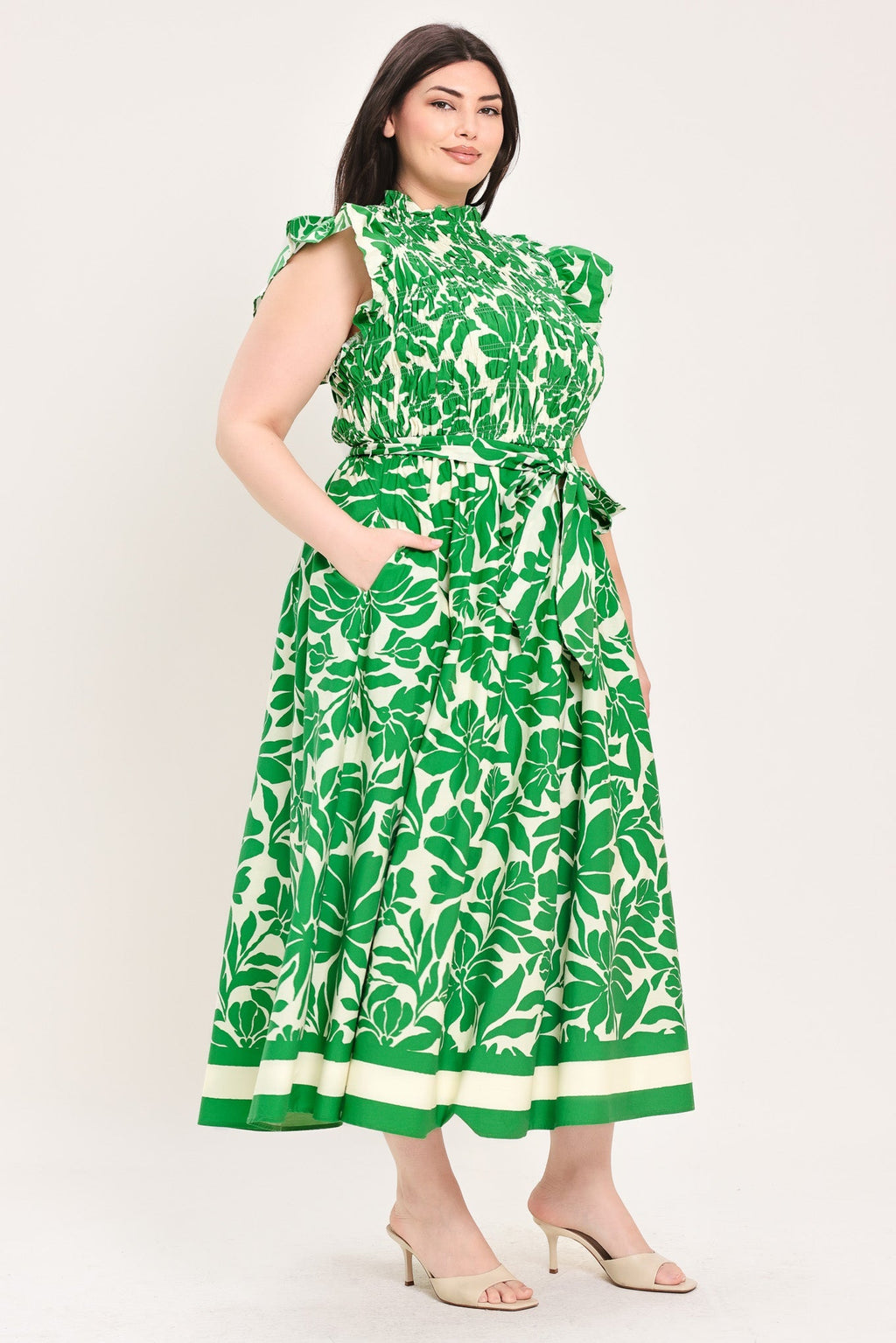 BLOOM ENERGY WOVEN MIDI DRESS Flying Tomato
