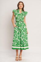 BLOOM ENERGY WOVEN MIDI DRESS Flying Tomato
