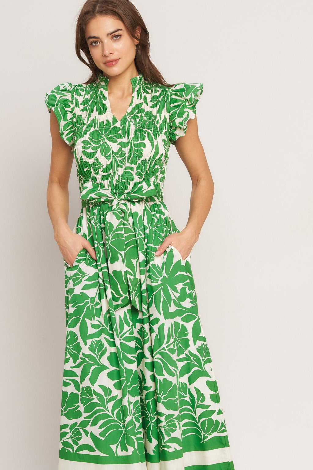 BLOOM ENERGY WOVEN MIDI DRESS Flying Tomato