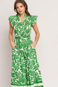 BLOOM ENERGY WOVEN MIDI DRESS Flying Tomato