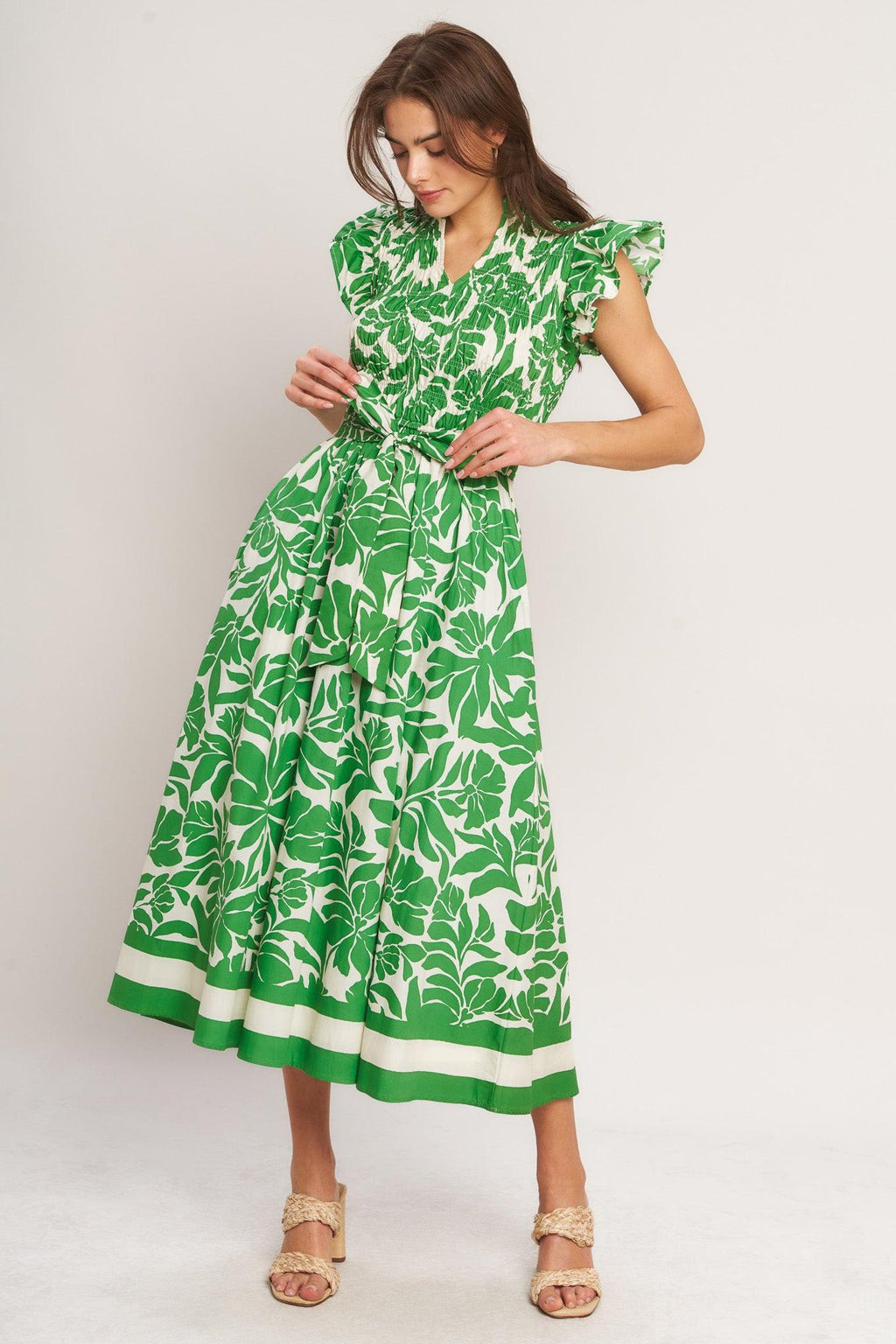 BLOOM ENERGY WOVEN MIDI DRESS Flying Tomato