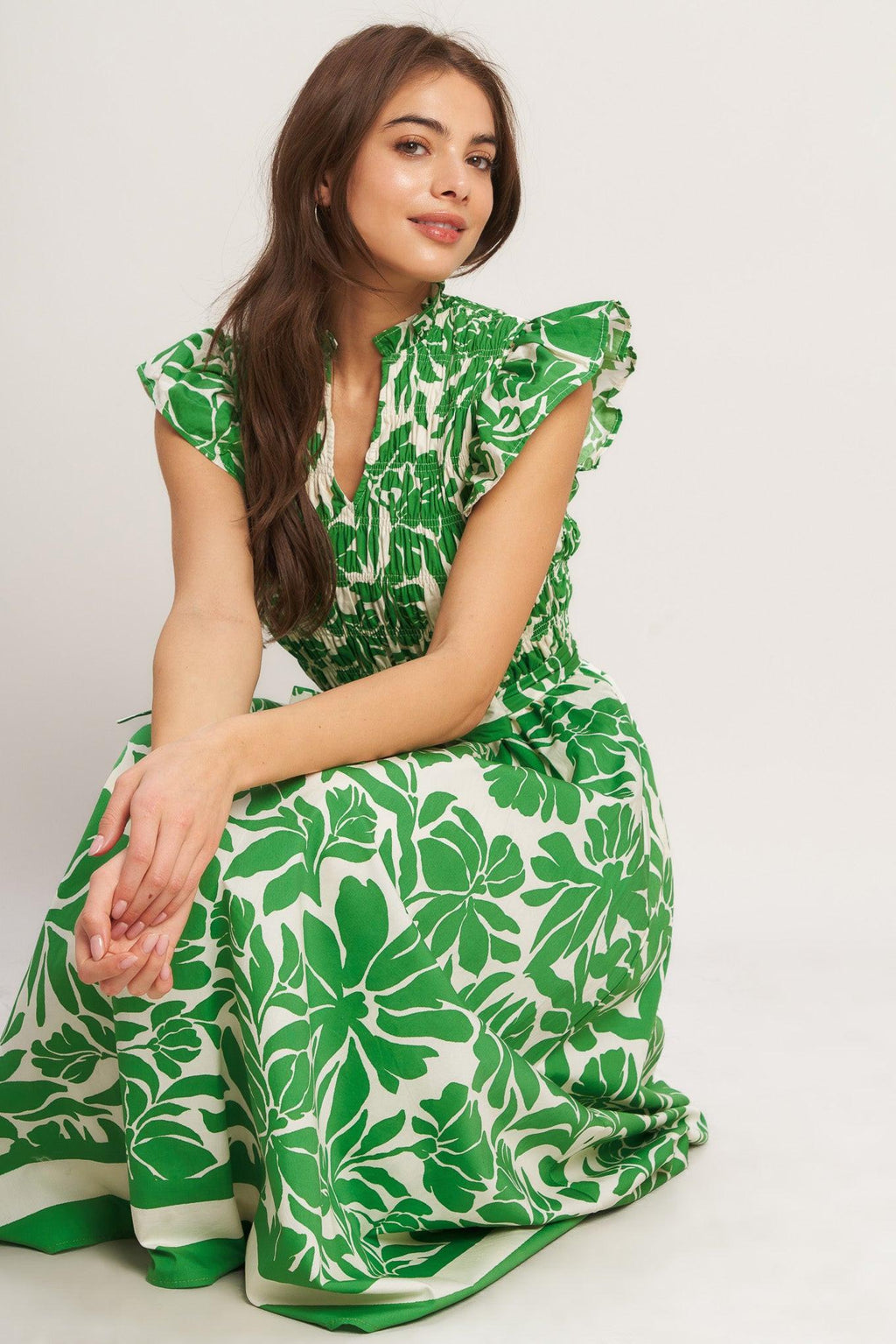 BLOOM ENERGY WOVEN MIDI DRESS Flying Tomato