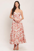 FLORAL HAZE WOVEN MIDI DRESS Flying Tomato