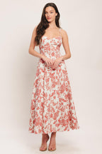 FLORAL HAZE WOVEN MIDI DRESS Flying Tomato