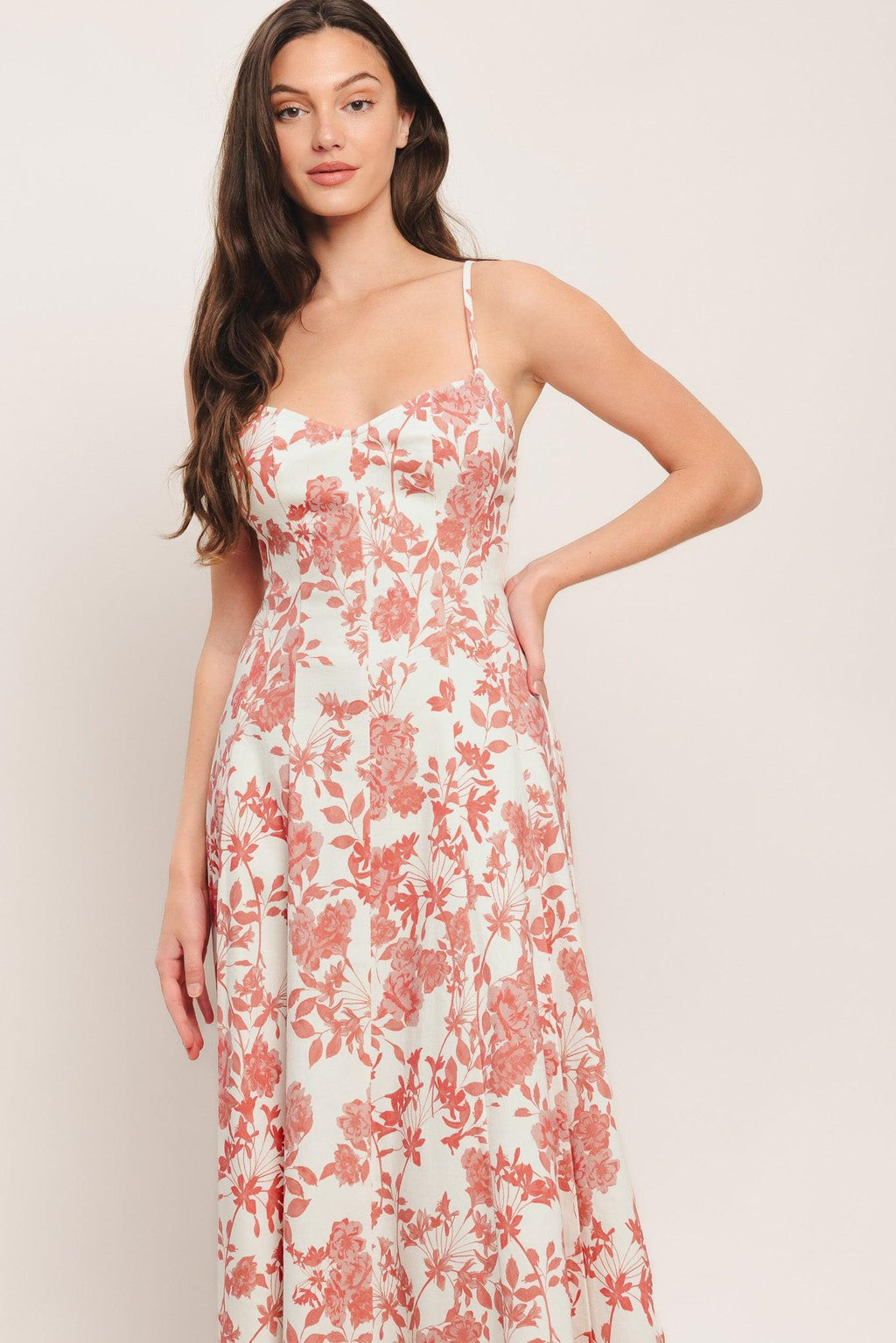 FLORAL HAZE WOVEN MIDI DRESS Flying Tomato