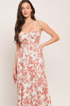 FLORAL HAZE WOVEN MIDI DRESS Flying Tomato
