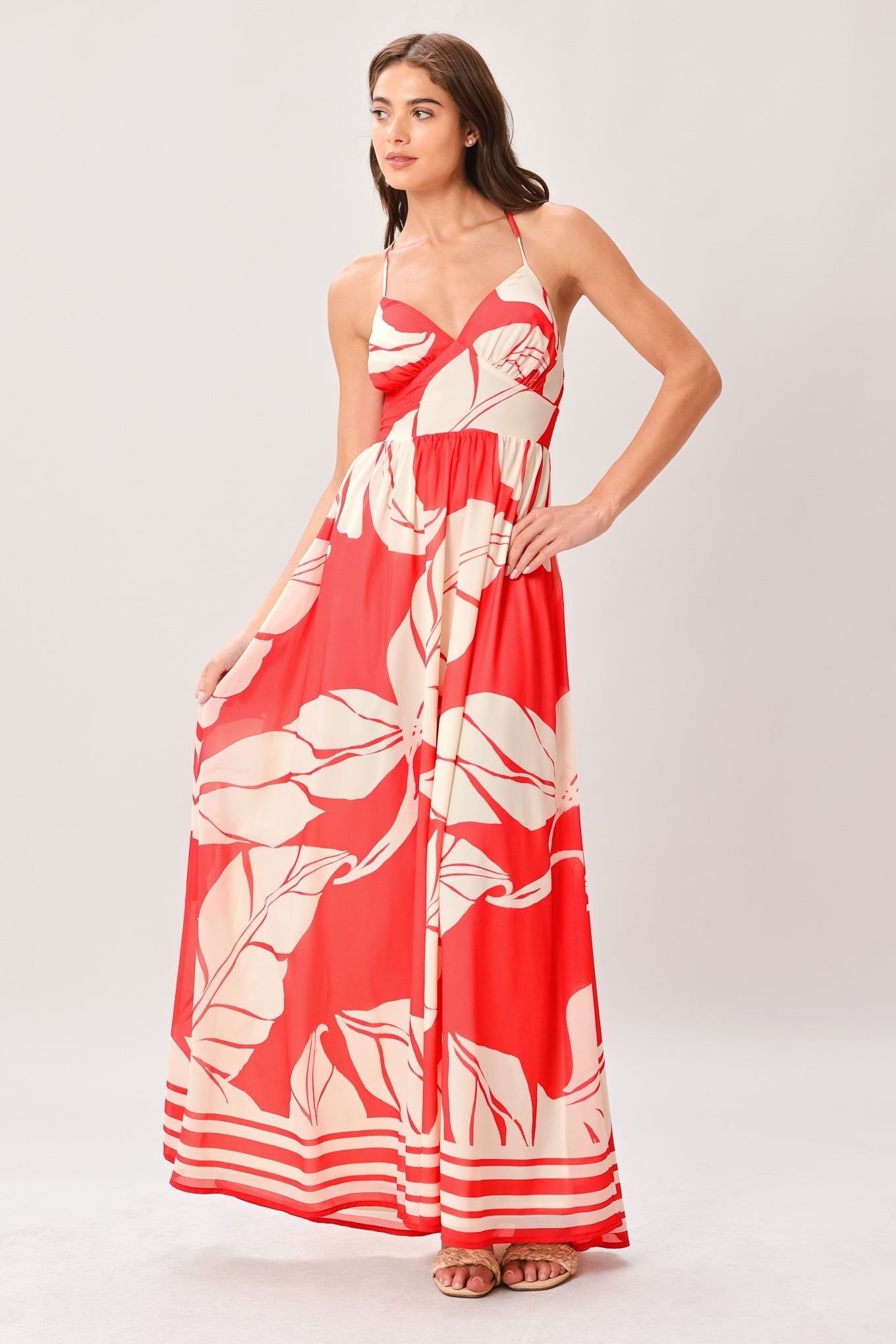 HEAT BLOOM WOVEN MAXI DRESS Flying Tomato