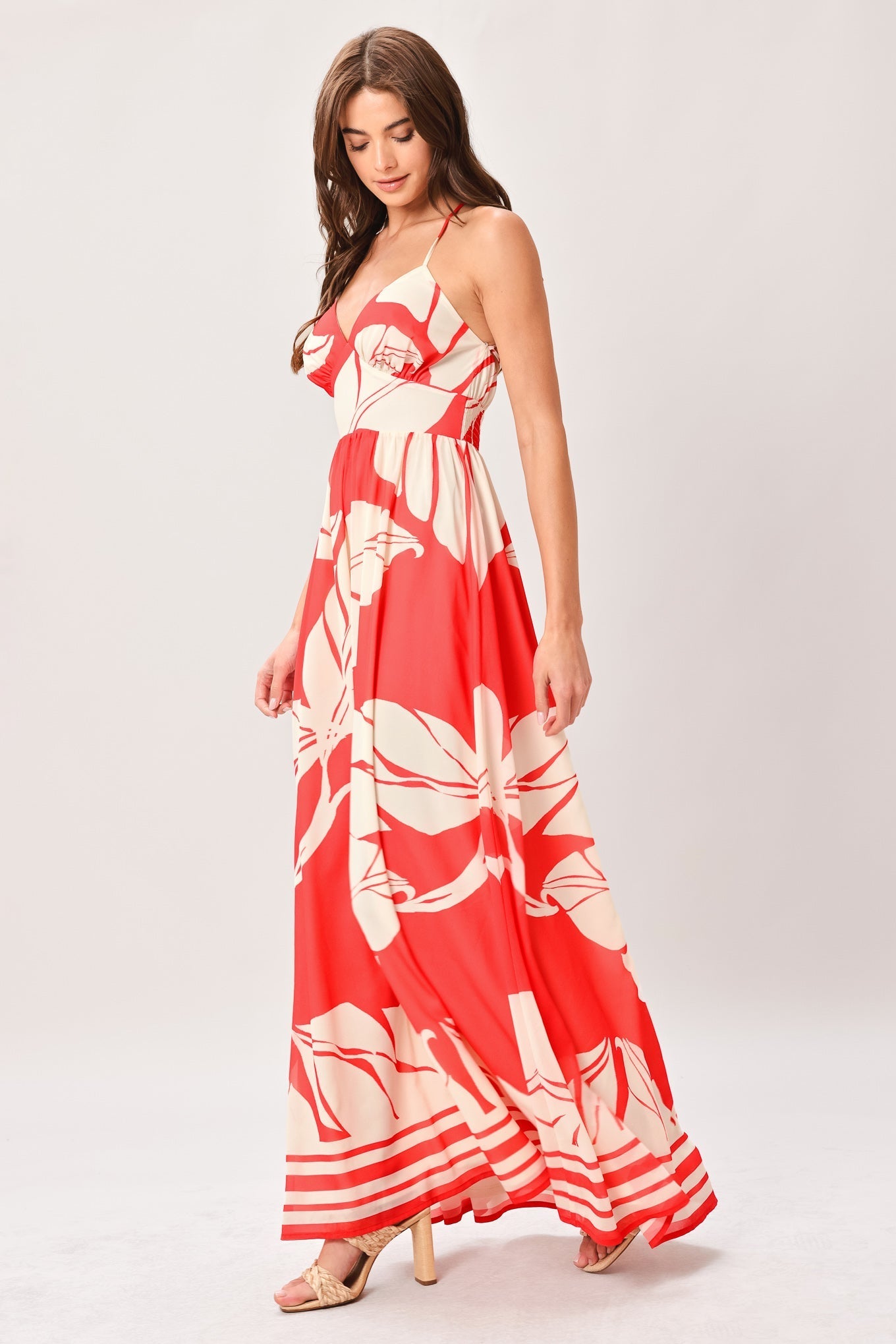 HEAT BLOOM WOVEN MAXI DRESS Flying Tomato