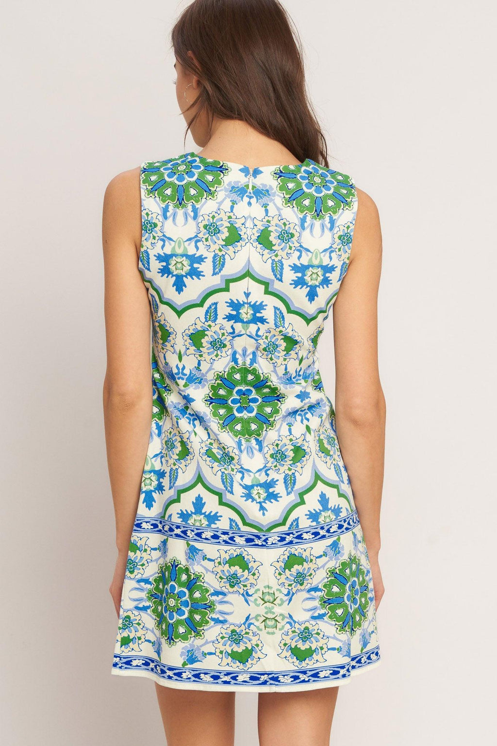 EURO BLUE WOVEN MINI DRESS Flying Tomato