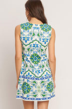 EURO BLUE WOVEN MINI DRESS Flying Tomato