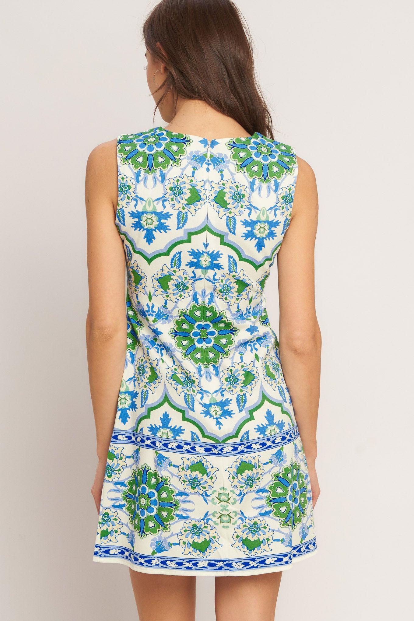 EURO BLUE WOVEN MINI DRESS Flying Tomato